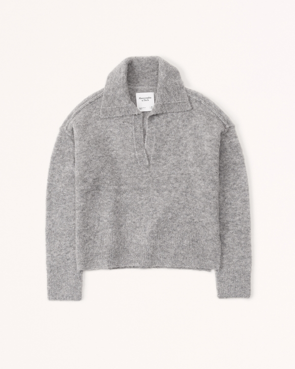 Boucle Notch-Neck Sweater Polo | Abercrombie & Fitch (US)