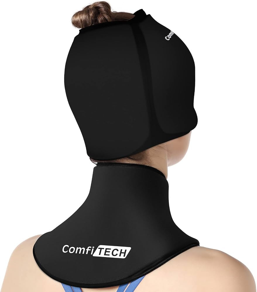 ComfiTECH Cold Cap and Neck Ice Pack Wrap Gel Combo, Care Package for Head and Cervical, Medium | Amazon (US)