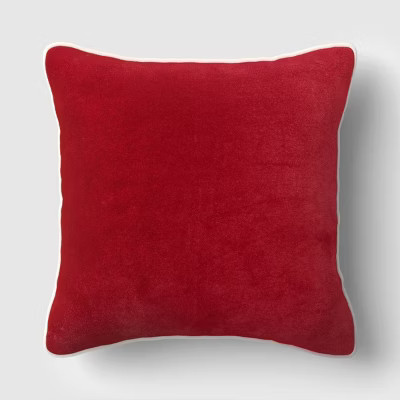 20"x20" Cotton Velvet Square Throw Pillow Cranberry - Threshold™ | Target