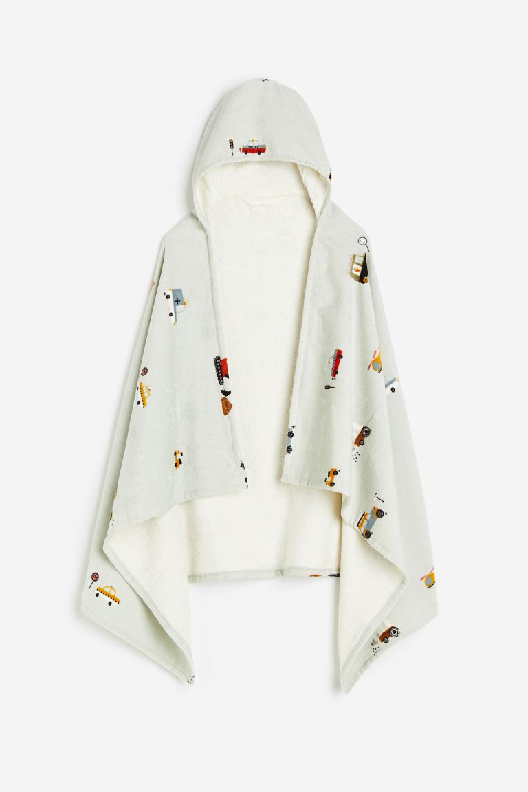 Hooded Bath Towel - Light green/cars - Home All | H&M US | H&M (US + CA)