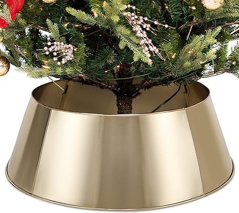 BIRDROCK HOME 4-Panel Christmas Tree Collar - Metal Holiday Skirt Decor - Water Base Protection f... | Amazon (US)