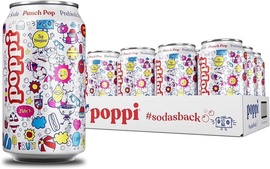 Poppi Sparkling Prebiotic Soda Beverage with Apple Cider Vinegar, Seltzer Water and Fruit Juice, ... | Amazon (US)