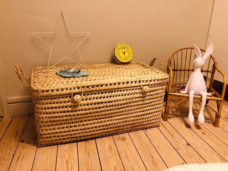 Wicker storage chest, toy trunk, wicker toy chest, rattan toy basket | Etsy (US)