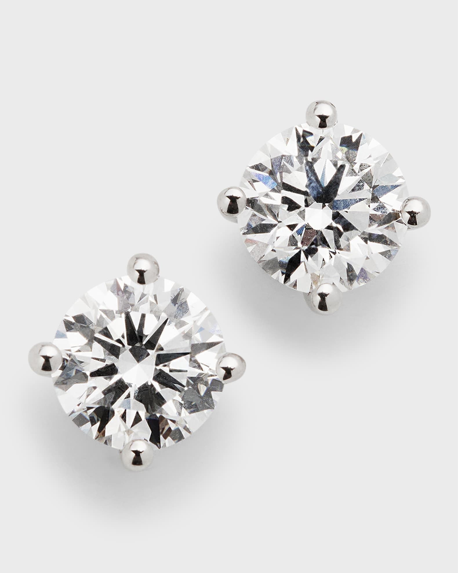Neiman Marcus Lab Grown Diamonds Lab Grown Diamond 18K White Gold Round Stud Earrings, 2.0tcw | Neiman Marcus