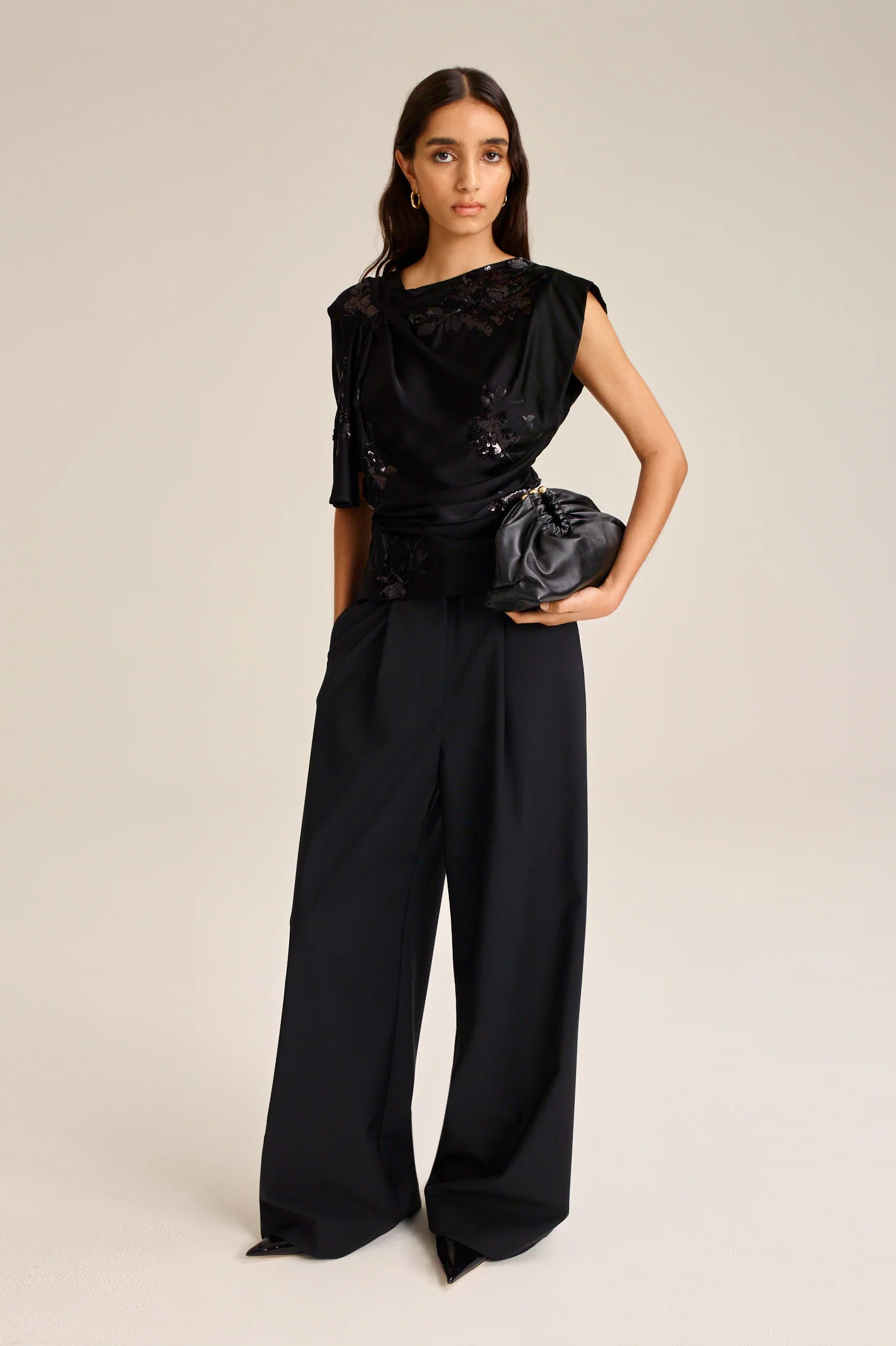 SOFT PLEAT TROUSER - BLACK - Scanlan Theodore | Scanlan Theodore AU