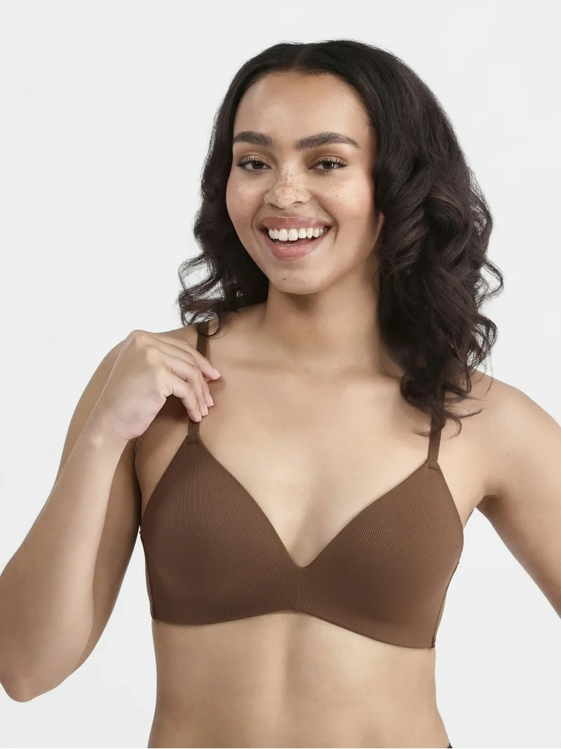 No Boundaries Wireless Rib T-Shirt Bra, Women's Sizes XS-XXXL | Walmart (US)
