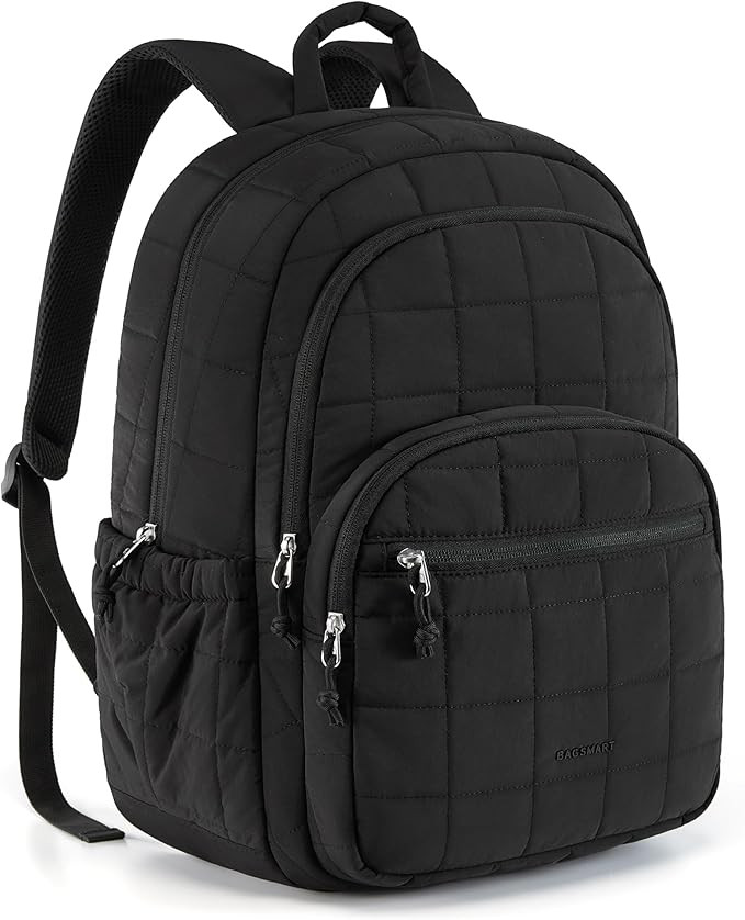 BAGSMART College Laptop Backpack, Travel Backpack for Women, Quilted Casual Daypack, Water-Resist... | Amazon (US)