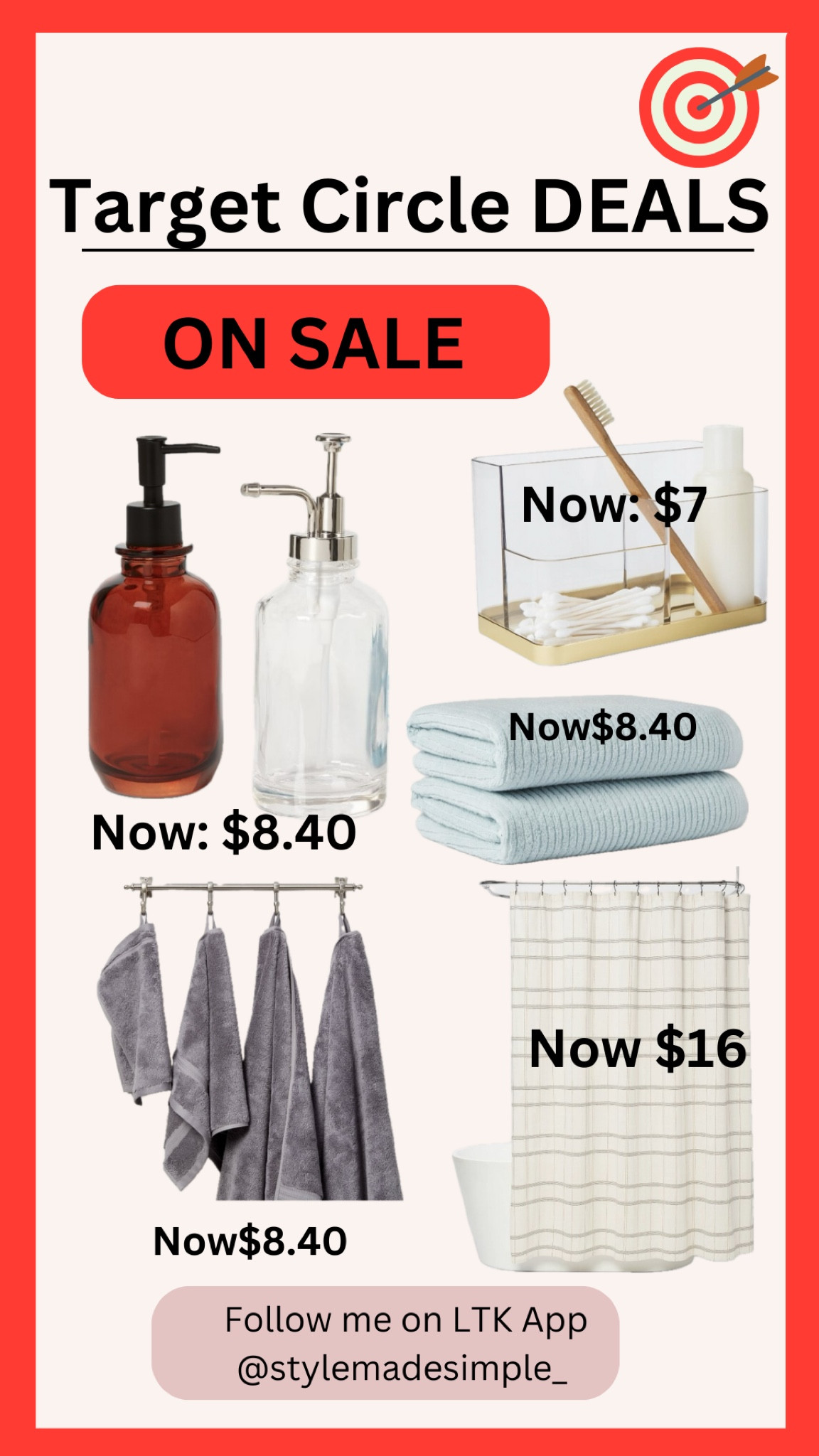 Target Circle bathroom essentials deals! Target soap pump, target bath towels, target white shower curtain, target wash clothes on sale #target #targetcircle 

#LTKHome #LTKSaleAlert #LTKFindsUnder50