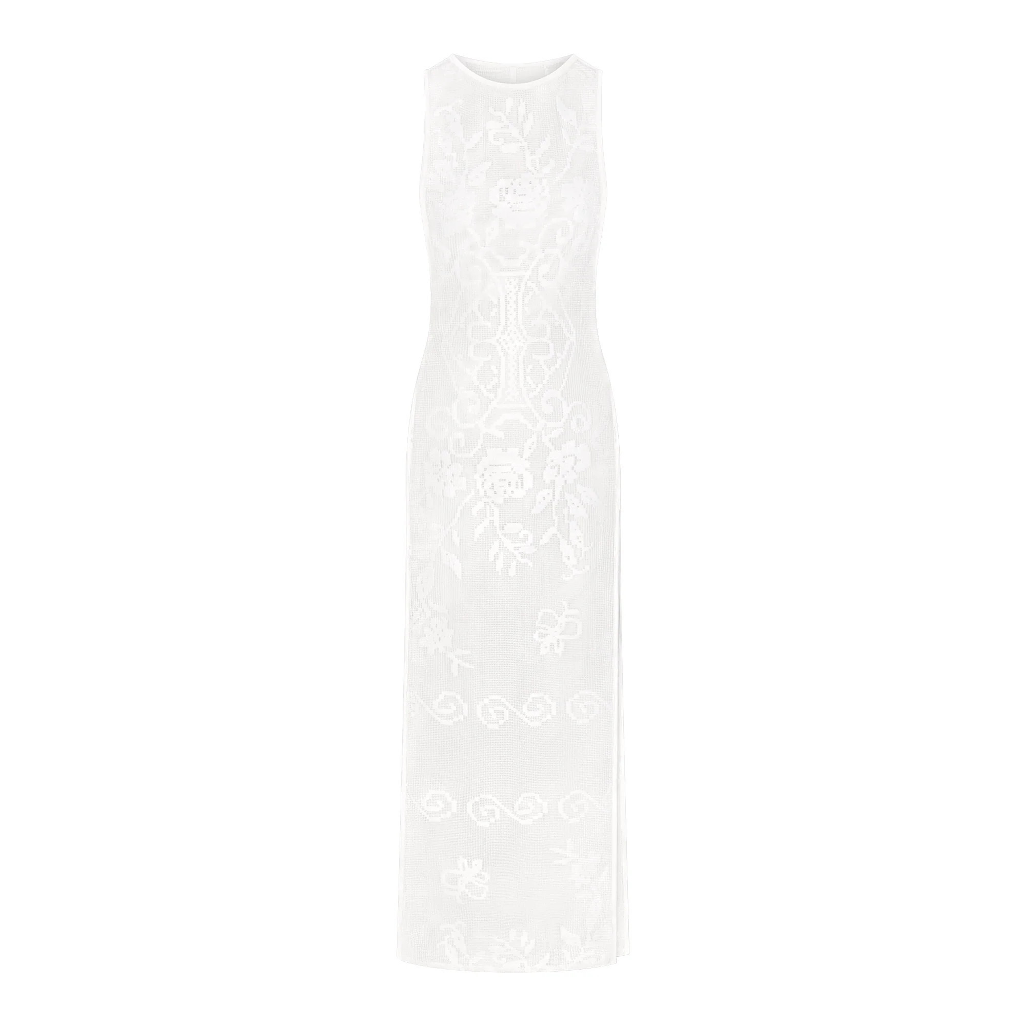 SKIMS Long Dress | White | Medium | Lace Cover-Ups | SKIMS (US)