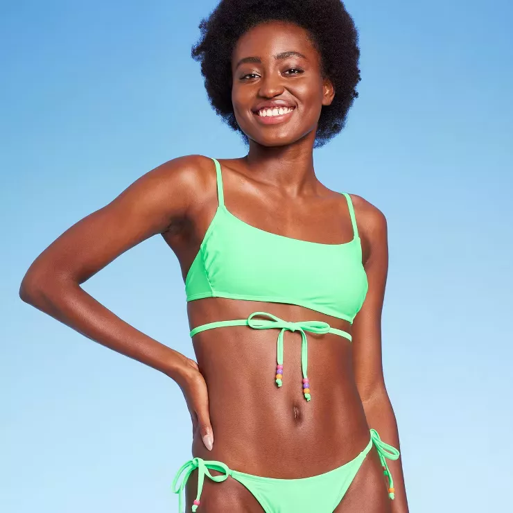 Neon green cheap buckle bikini