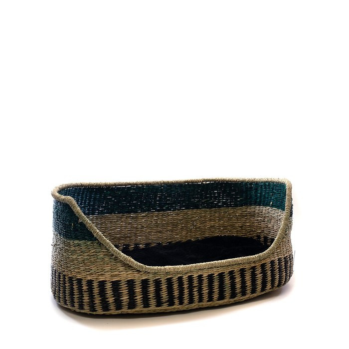 Green Trim Seagrass Pet Bed with Cushion Large | La Redoute (UK)