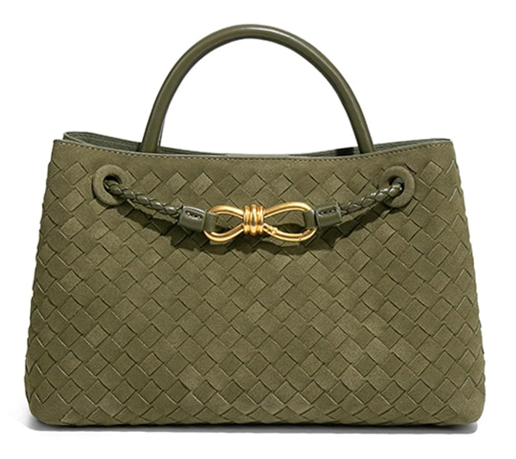 Suede Woven Tote Bag for Women PU Leather Hobo Bags Trendy Crossbody Purse Shoulder Satchel Bag T... | Amazon (US)