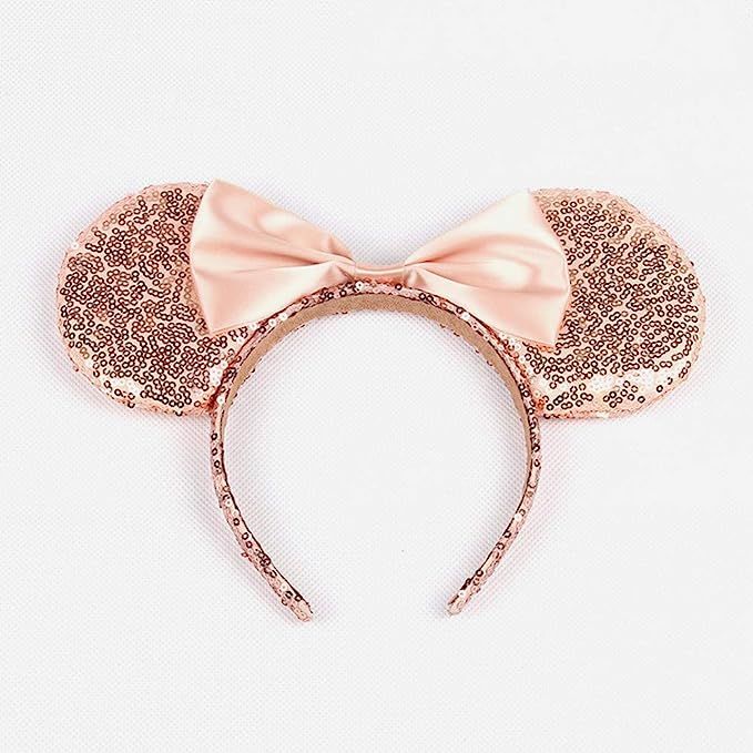 Mouse Ears Bow Headbands Glitter Princess Party Decoration Belle Cinderella Jasmine Mermaid Mouse... | Amazon (US)