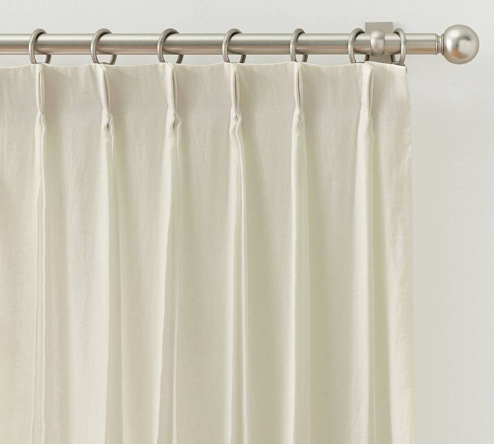 Belgian Flax Linen Pinch Pleat Blackout Curtain | Pottery Barn (US)