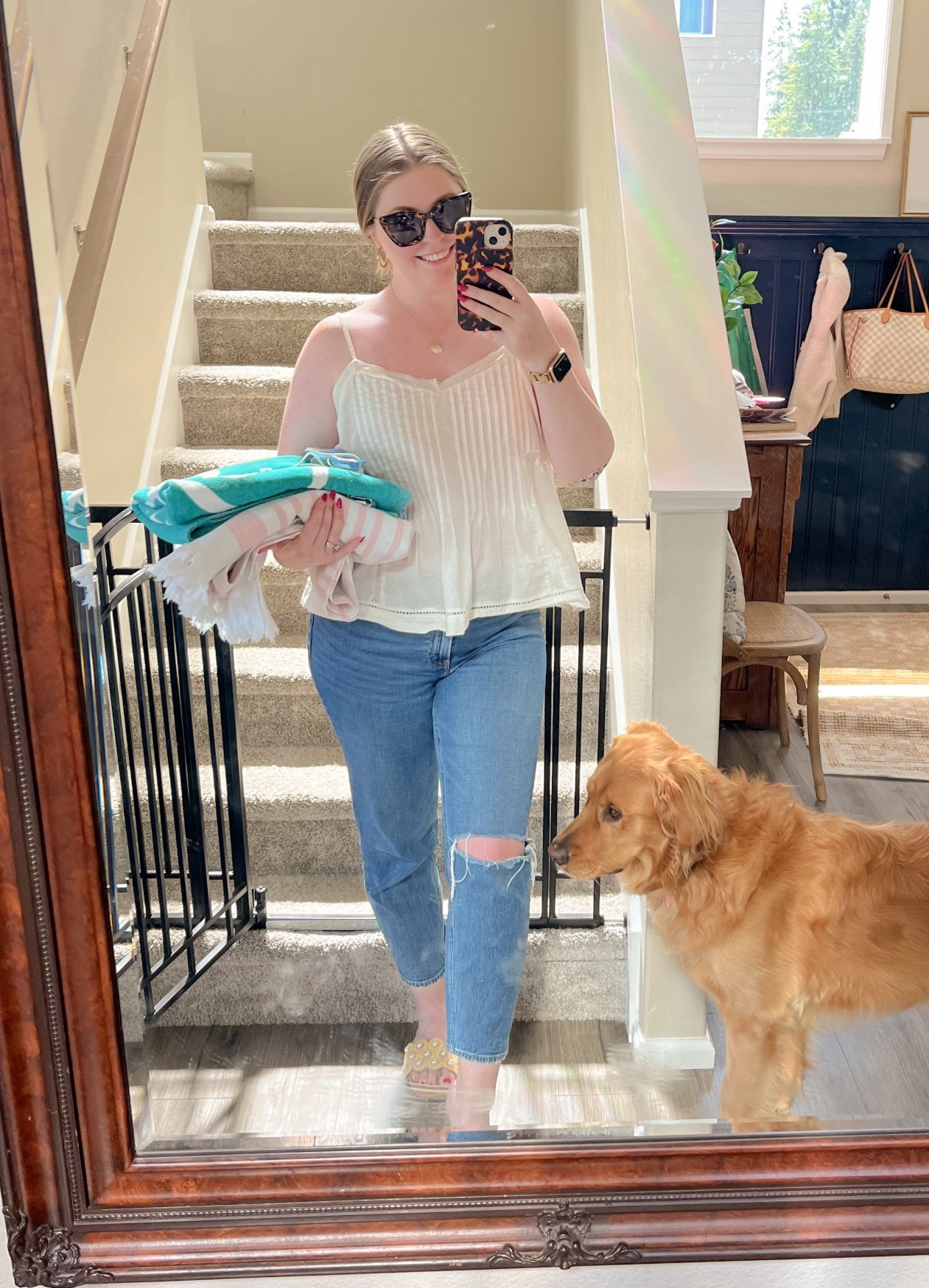 Light and breezy lace detail tank from Target, cat eye sunglasses, rattan slides with pearl detail and my favorite Abercrombie jeans. 

This tank makes for an excellent layering piece for the Fall and Winter as well! 

Summer, casual, lace

#LTKFindsUnder50 #LTKStyleTip #LTKSeasonal