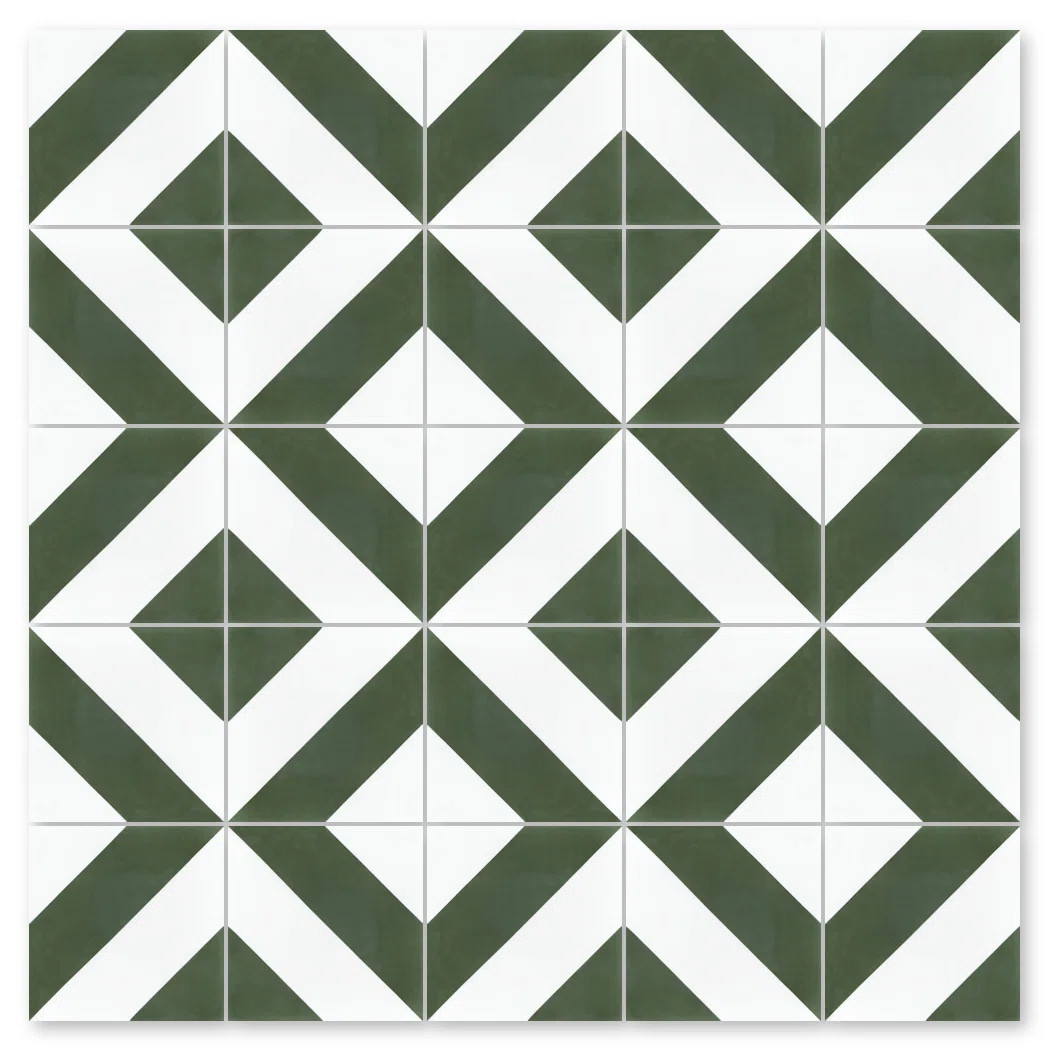 Diagonal Four A 8" x 8" Patterned Wall & Floor Tile | Perigold