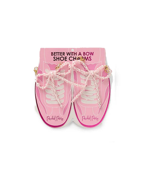 Better With A Bow Shoe Charm Set - Pink Bow Pearl | Packed Party