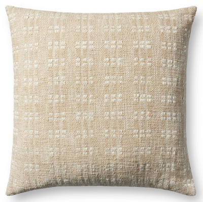 Bryn Pillow PMH-0062 Beige Cotton Plaid | Rugs Direct