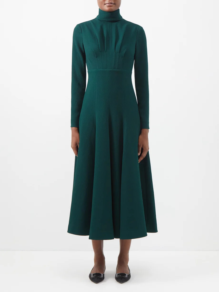 Oakley high-neck gathered crepe dress | Emilia Wickstead | Matches (US)