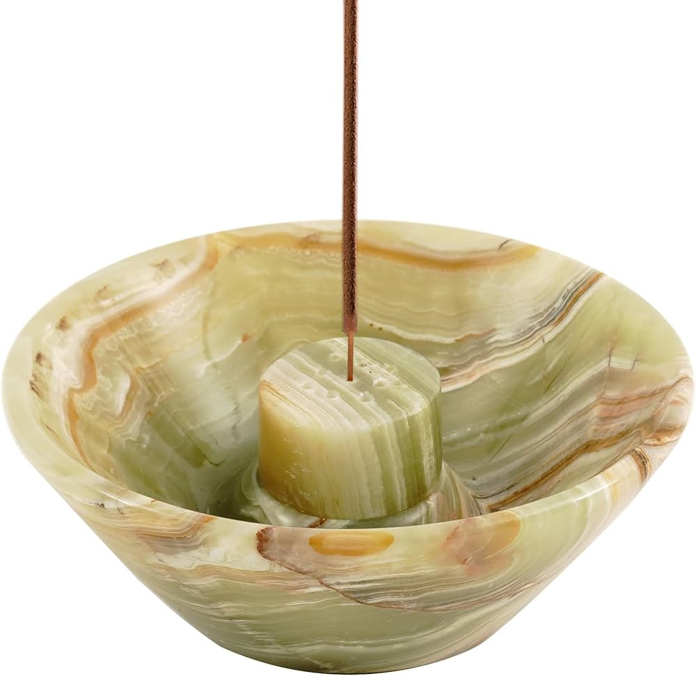 Radicaln Marble Incense Holder Green Onyx 5.5" Inch Handmade Incense Ash Tray with 9 Incense Hole... | Amazon (US)