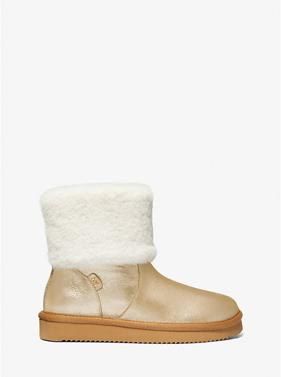 Julia Faux Fur Trim Metallic Leather Boot | Michael Kors US