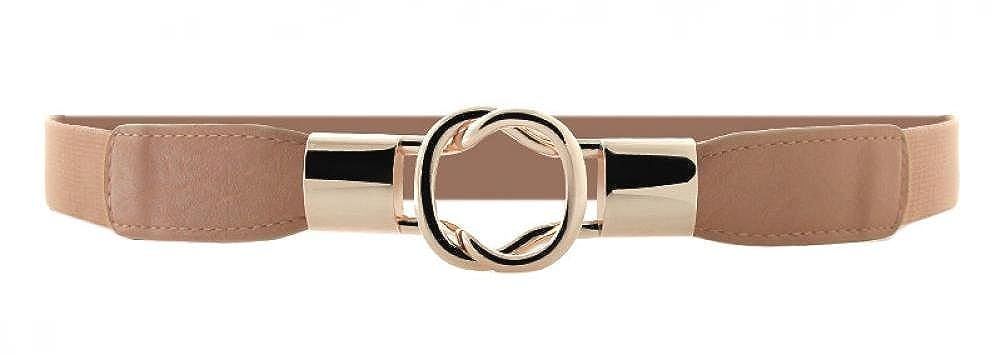 VOCHIC Womens Skinny Dress Belt for Ladies Fashion Elastic Waist Band Belts Gold Buckle | Amazon (US)