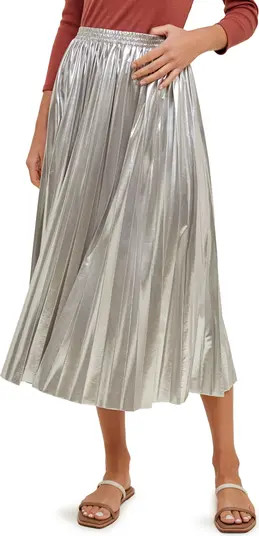 WISHLIST Metallic Pleated Skirt | Nordstromrack | Nordstrom Rack