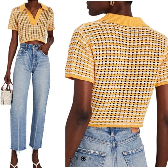 Derek Lam 10 Crosby cropped crochet polo. NWT | Poshmark