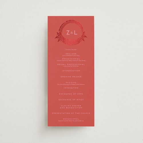 Fiery Foil-Pressed Wedding Programs | Minted