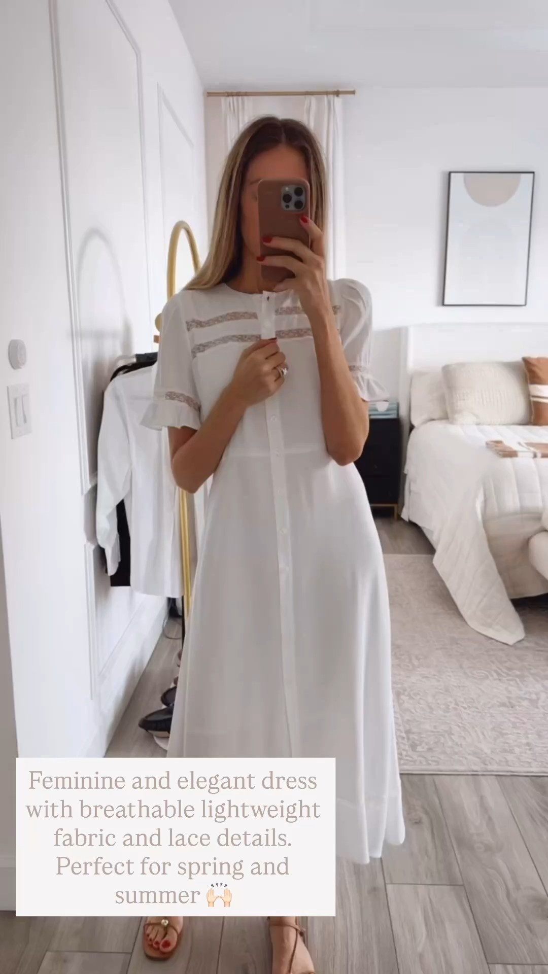 Feminine and elegant dress with breathable lightweight fabric and lace details.Perfect for spring and summer! Runs true to size I’m wearing size small. @onequince #quincepartner


#LTKU #LTKootd #LTKSeasonal