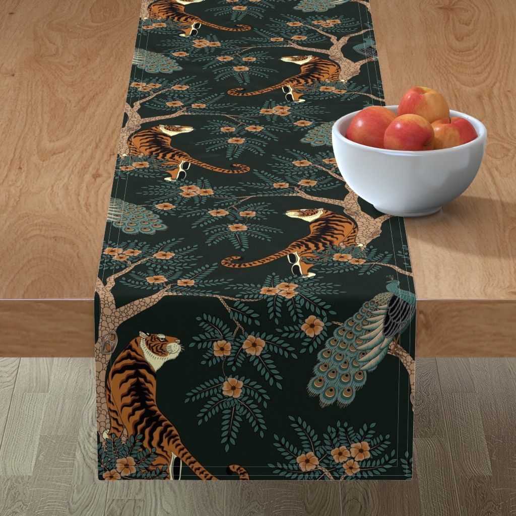 Tiger and Peacock (Large Scale) Table Runner | Shutterfly