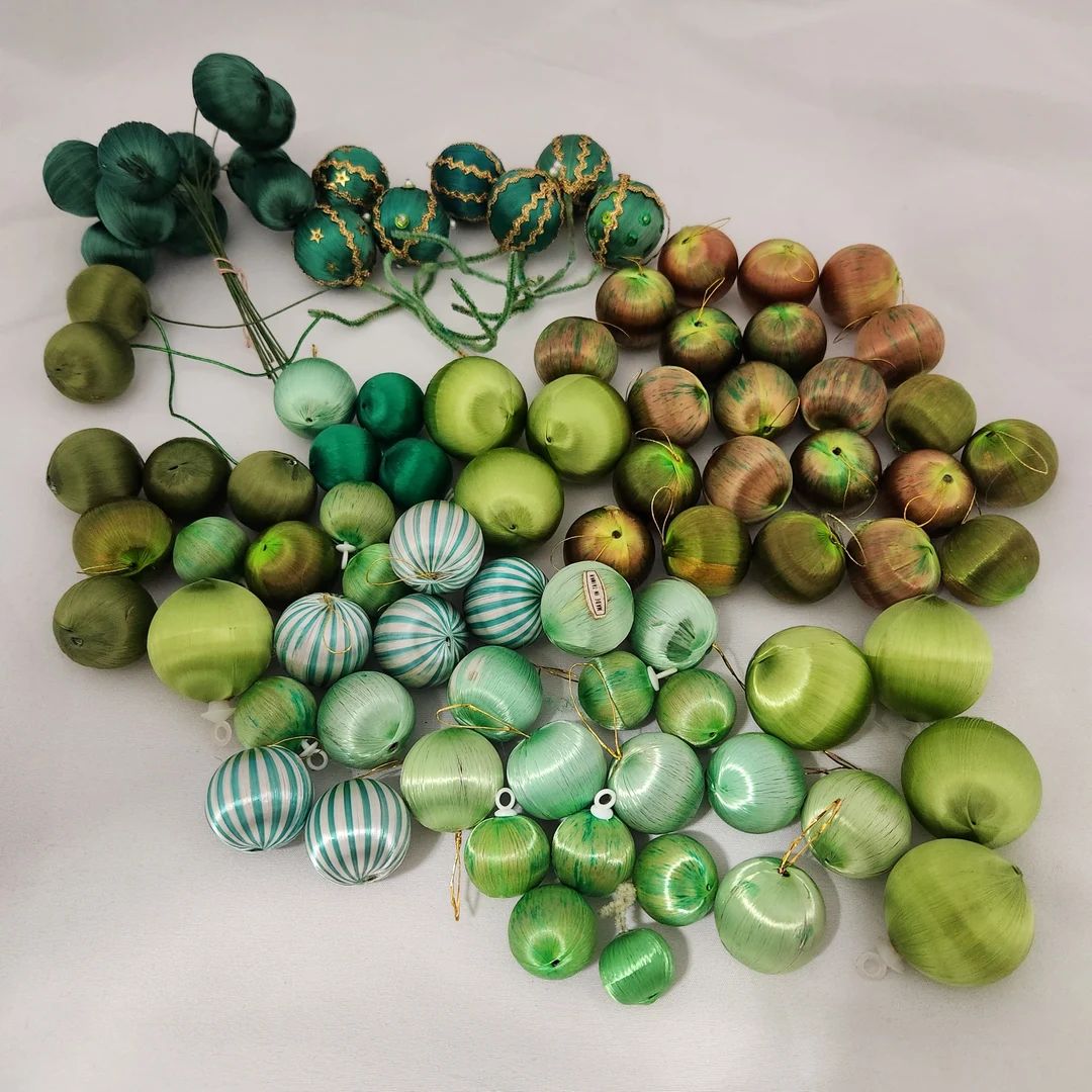 Vintage Satin Thread Balls Tree Ornaments Picks 1-2 - Etsy | Etsy (US)