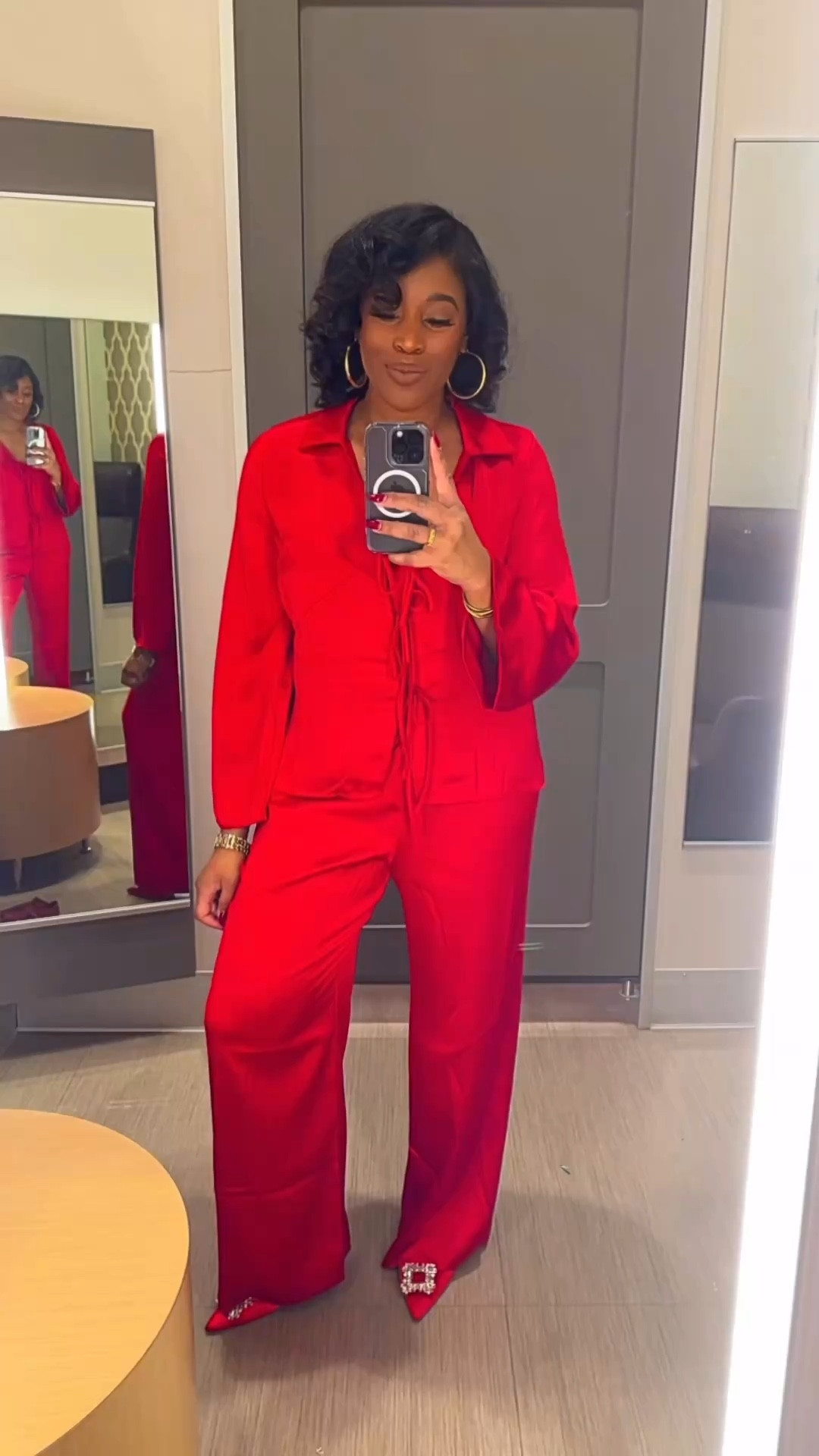 Valentine’s Day, but make it cute and comfy! ❤️ This red satin two-piece set from Target is giving all the luxe vibes with a touch of pajama chic—all under $100! The silky fabric feels like a dream, and the relaxed fit makes it perfect for lounging at home or stepping out in effortless style.

Pair it with heels for a dressed-up look or cozy slippers for a night in—it’s versatility at its finest! Don’t sleep on this one (pun intended). 💋

#LTKFindsUnder100 #LTKSeasonal #LTKStyleTip