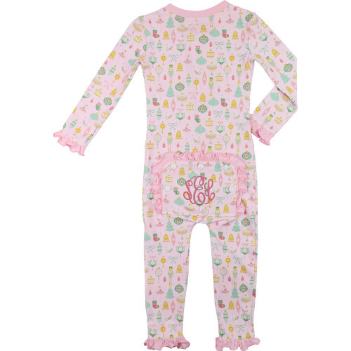 Pink Knit Christmas Ornaments Zipper Pajamas | Cecil and Lou