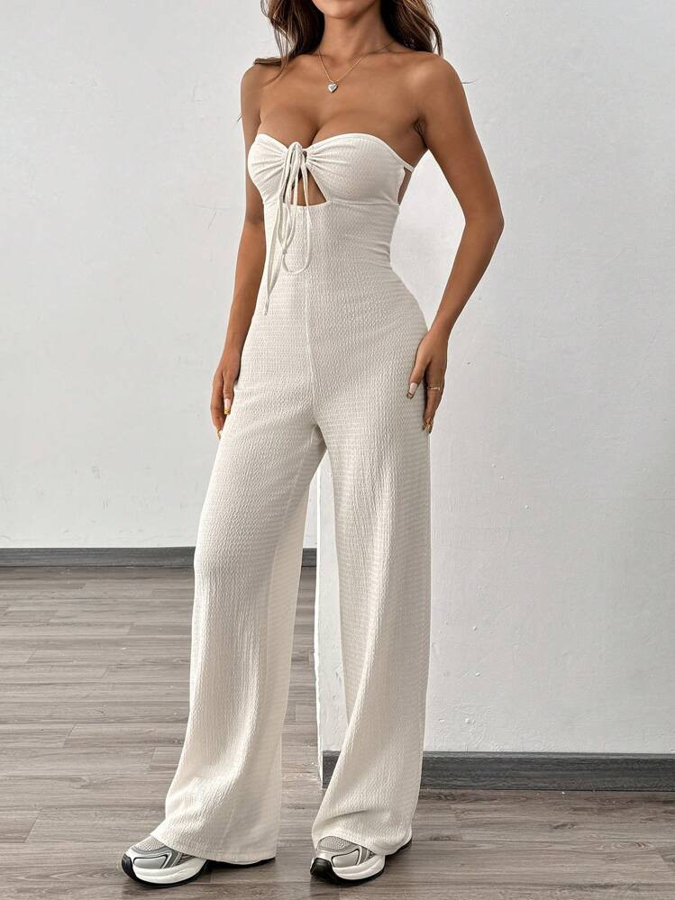 SHEIN MOOSTA Sexy Y2K Textured Fabric Casual Romper | SHEIN