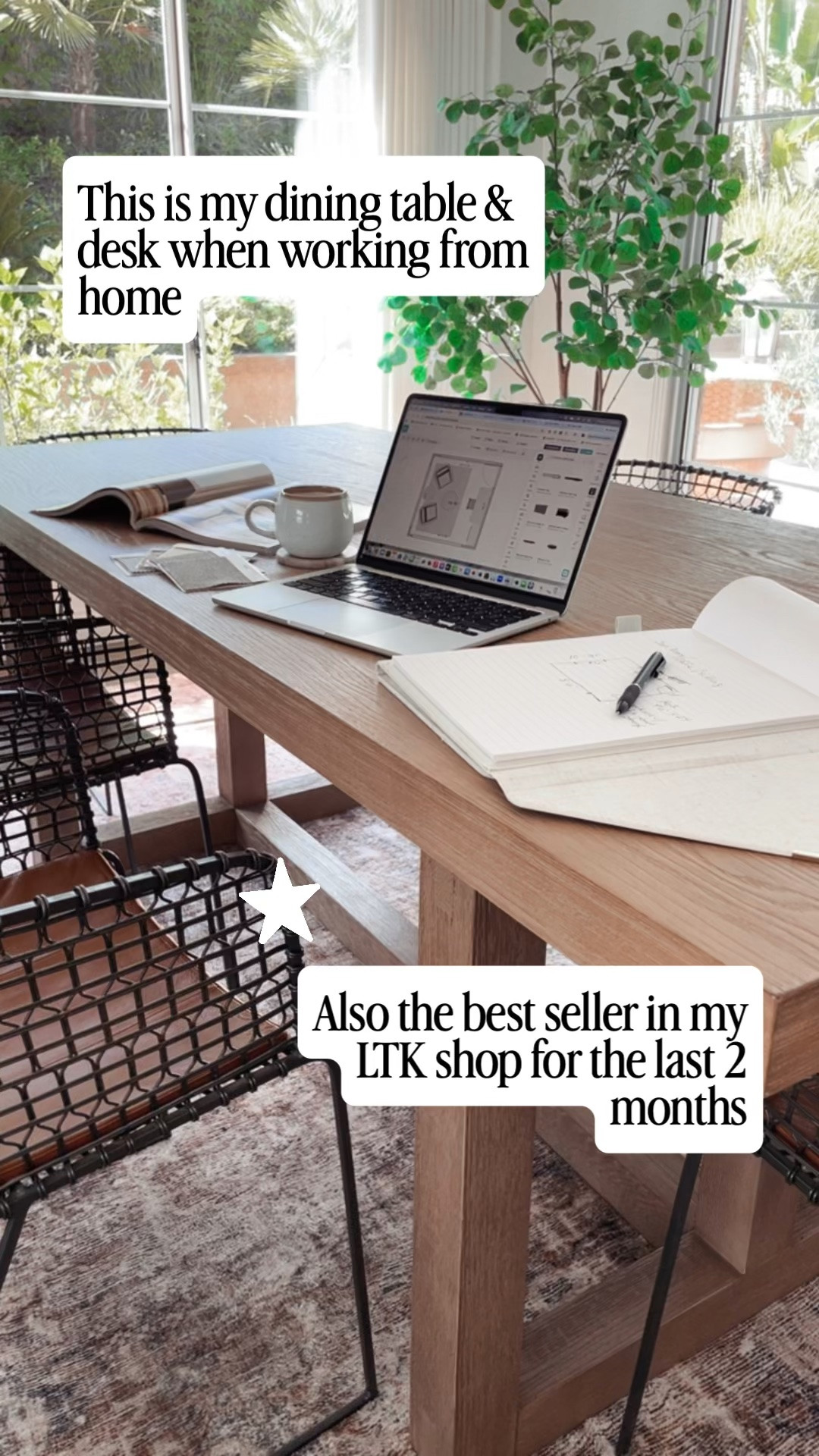 The Portola dining table from Pottery Barn is both our family dining table and my home office desk. 

I love the finish and texture. Also love that the extensions get added to the ends! 

This table looks good with so many different style dining chairs too! 👏🏻

#LTKHome