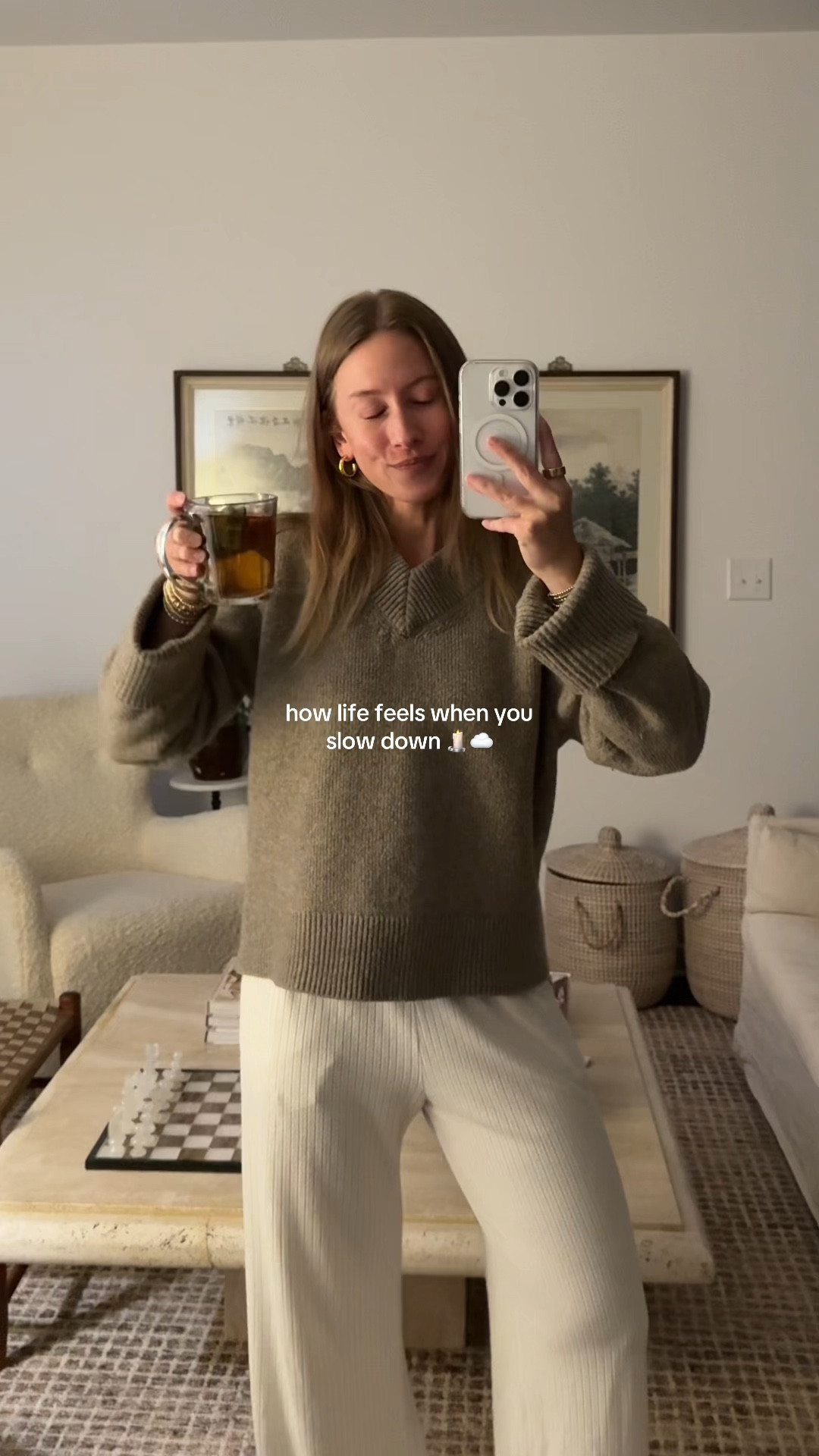 9/11/25 Cozy solo night in vibes 🤍 Linking my loungewear outfit + a few of our living room furniture pieces that make the space feel so warm and inviting for nights at home ✨

#LTKHome #LTKSeasonal