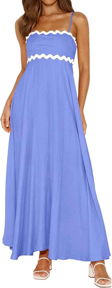 PRETTYGARDEN Womens Spaghetti Strap Maxi Dresses 2025 Summer Casual Sleeveless Smocked Boho A Lin... | Amazon (US)