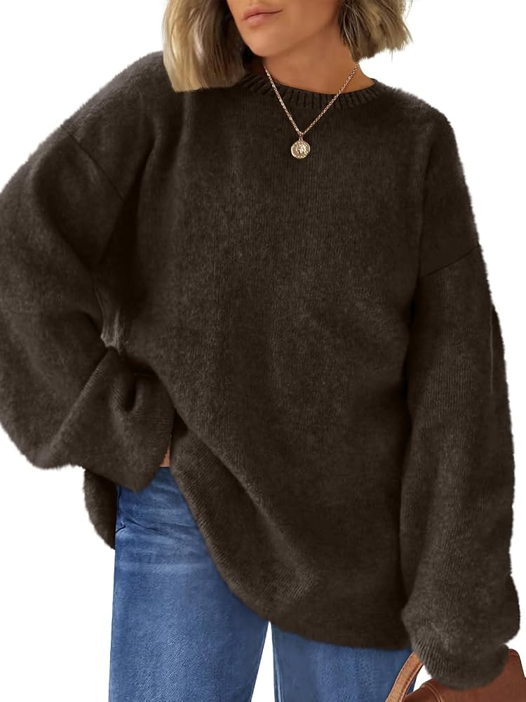 LILLUSORY Womens Oversized Tunic Sweaters Winter Cozy Tops Cute Chunky Crewneck Plus Size Pullove... | Amazon (US)