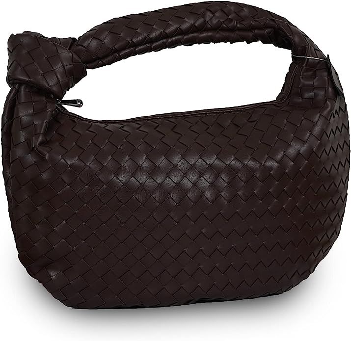 Soulright PU Leather Woven HandBag Fashion Shoulder Bag Knoted Women Purse Woven Hobo Hand Clutch... | Amazon (US)