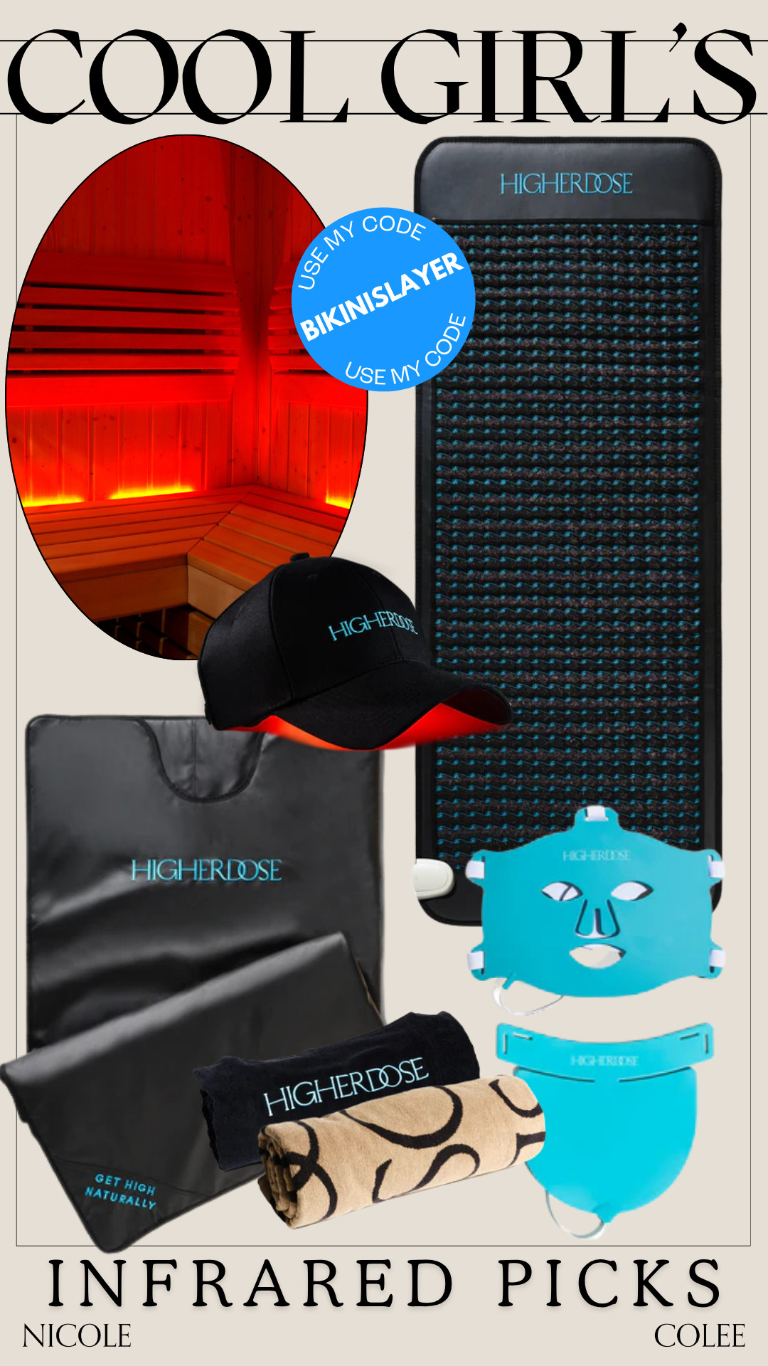 If you know me, you know that I am obsessed with all things HIGHER DOSE!  I just ordered the hat and will report back.  Here are all the infrared items that I use daily!

Nicole Colee, Beauty, Wellness, Infrared Therapy, Sauna 

 #LTKActive #LTKOver40 #LTKBeauty