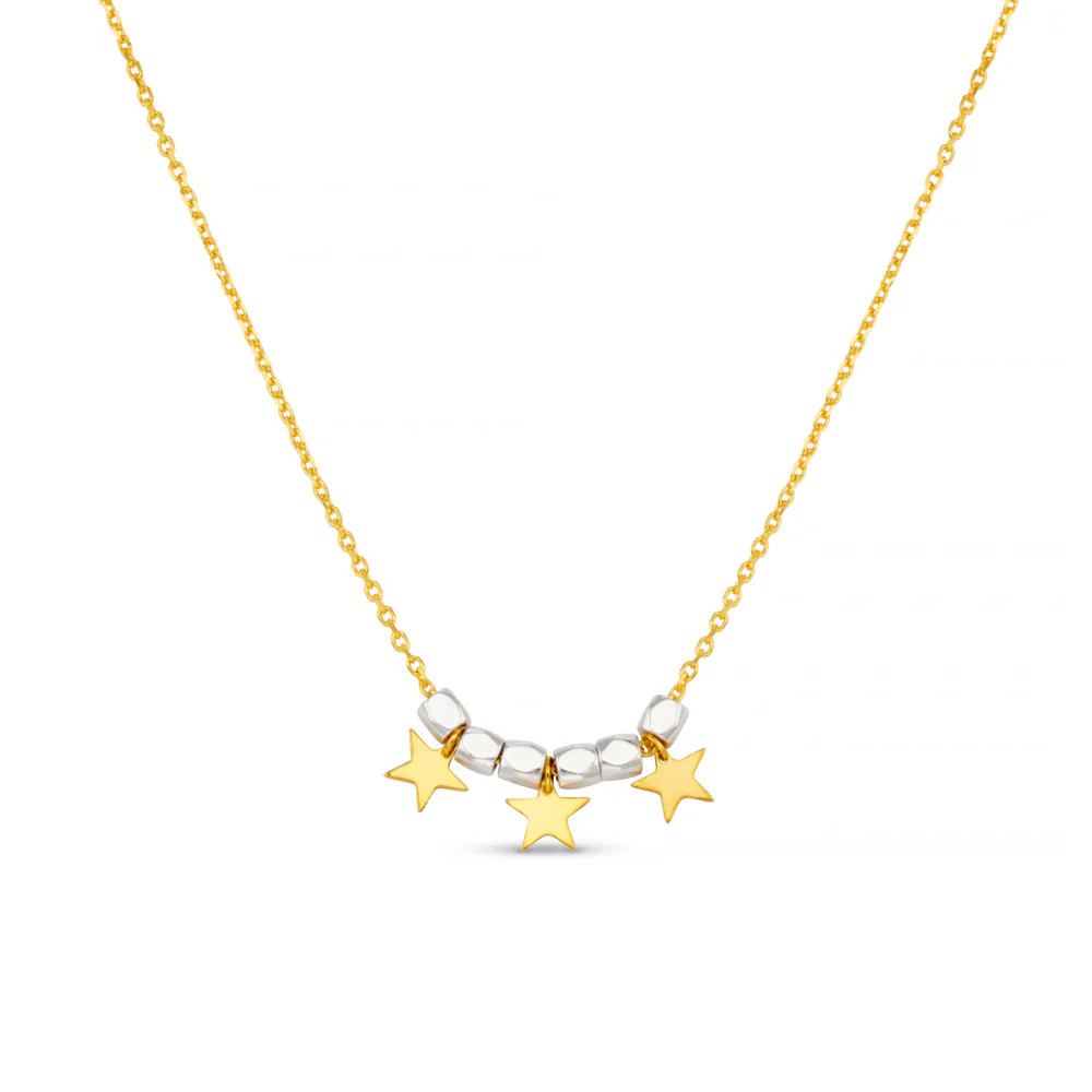Mixed Plate Bead & Star Charm Necklace | Orelia