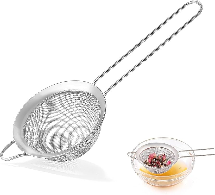 Fine Mesh Strainers for Kitchen, COKUMA Stainless Steel Metal Hand Small Mini Sieve Strainer, Coc... | Amazon (US)