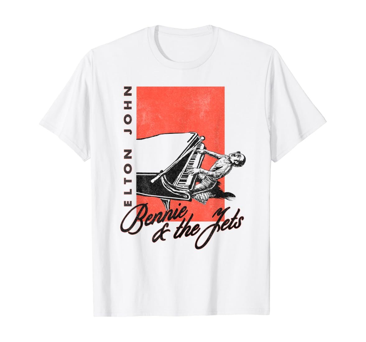 Elton John Official Bennie And The Jets Piano T-Shirt | Amazon (US)