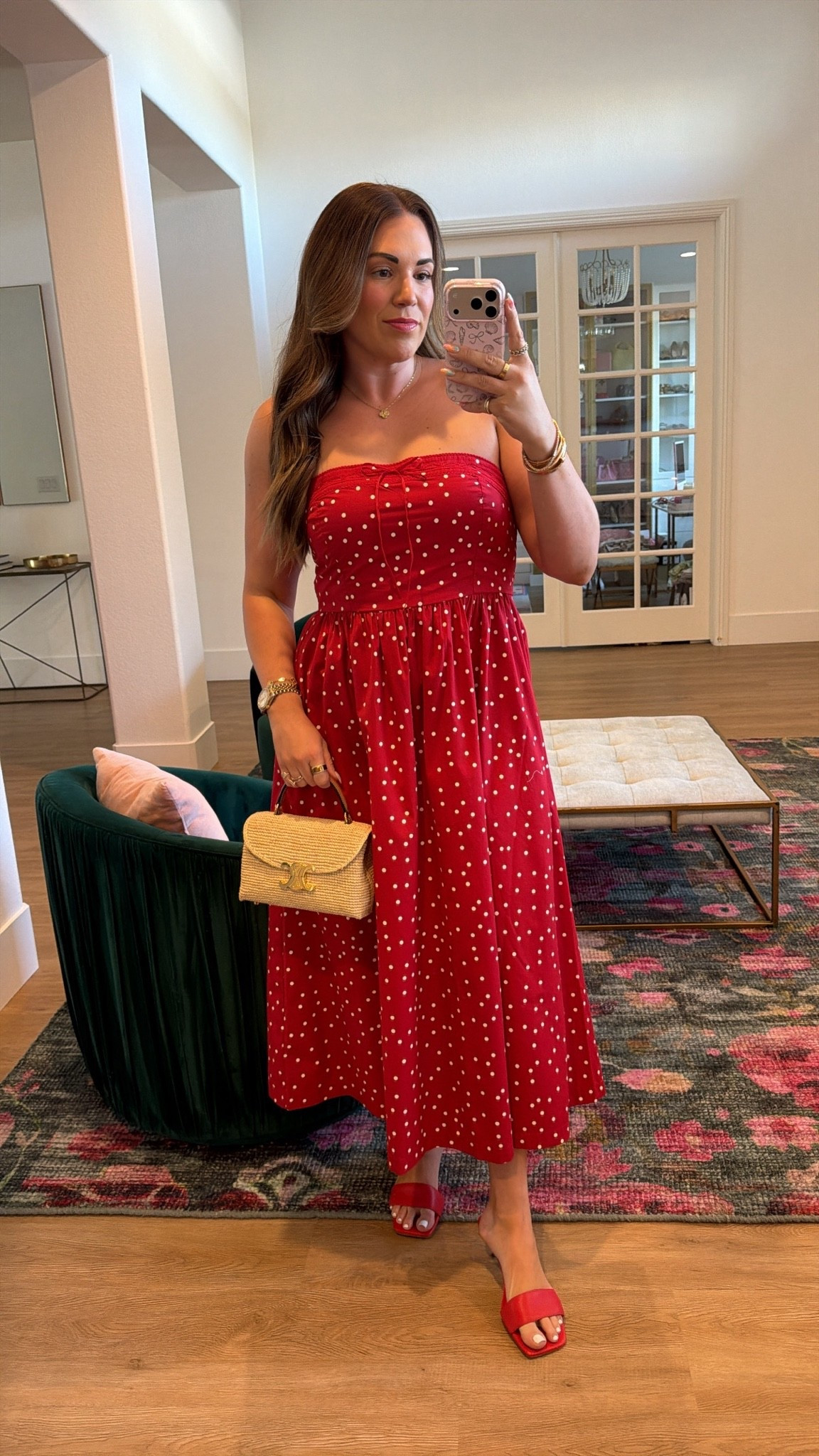 curvy midsize summer look! wearing size medium in red polka dot strapless maxi dress ❤️

#LTKSeasonal #LTKMidsize