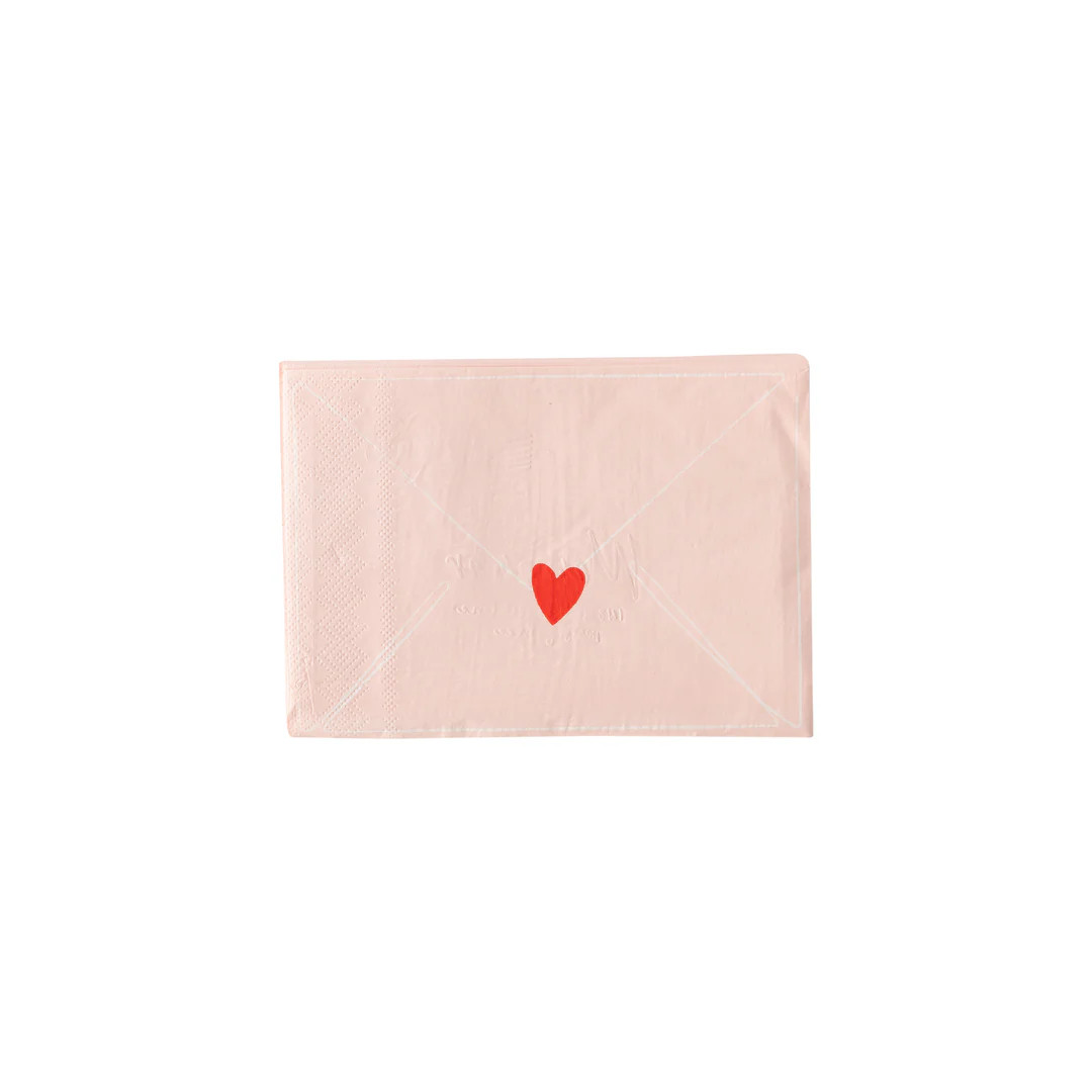 Valentine Love Note Shaped Napkin | My Mind's Eye