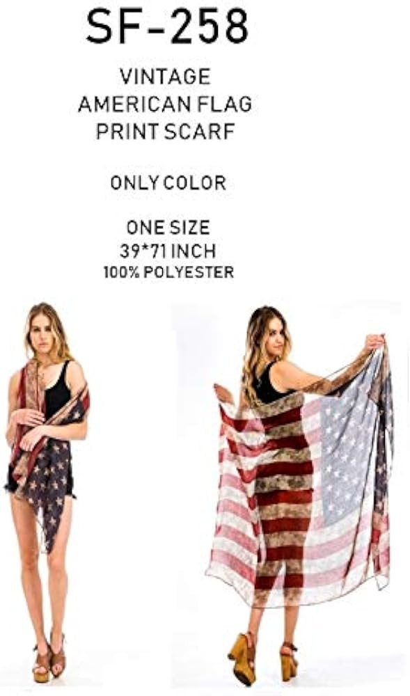 Vintage Faded American Flag Scarf/Red White & Blue Scarf / 4th of July Scarf/Vintage Scarf/Team U... | Amazon (US)