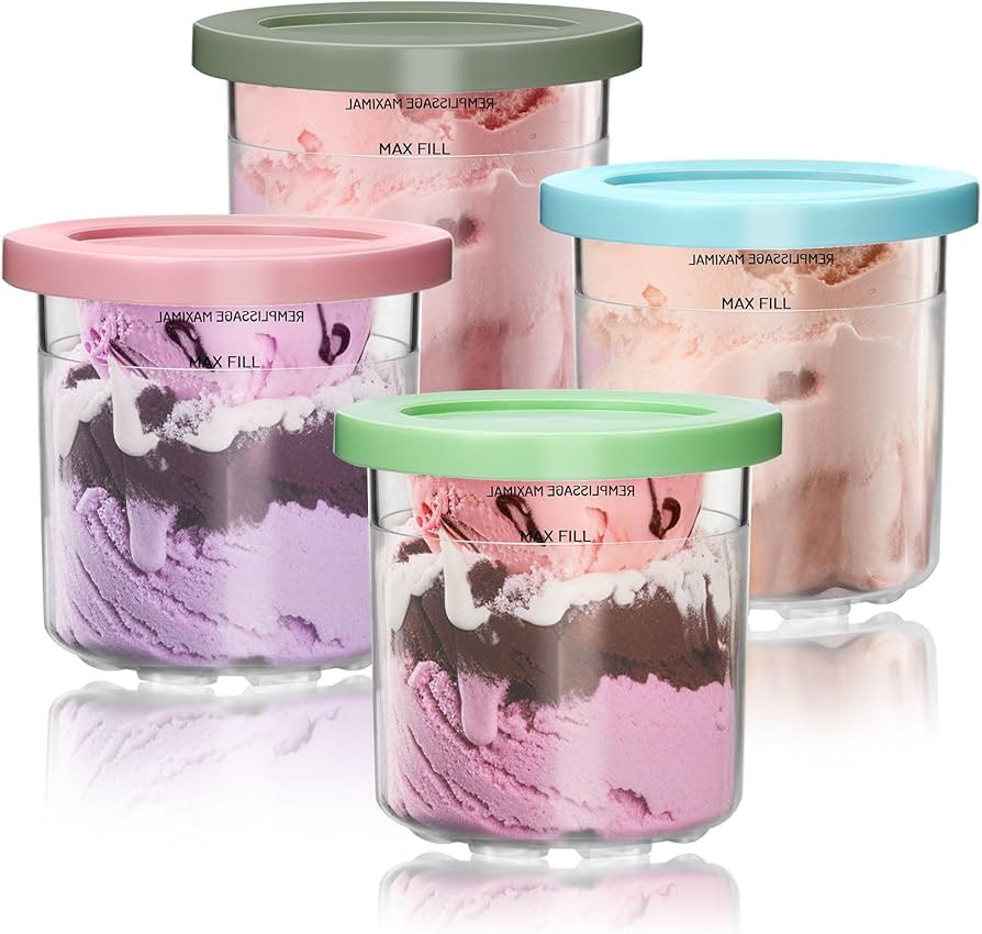 Soobool For ninja Creami NC300 NC301 Pints-4 Pack, 16OZ Ice Cream Maker Pints Fit for Ninja NC301... | Amazon (US)
