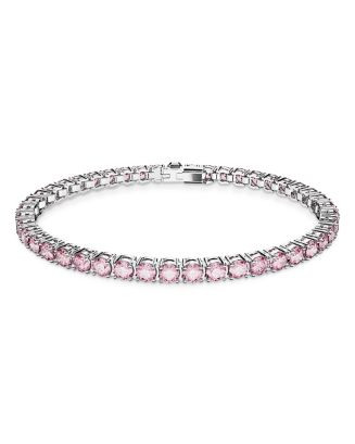 Swarovski Matrix Pink Crystal Small Tennis Bracelet in Rhodium Plated  | Bloomingdale's EDITORIAL... | Bloomingdale's (US)