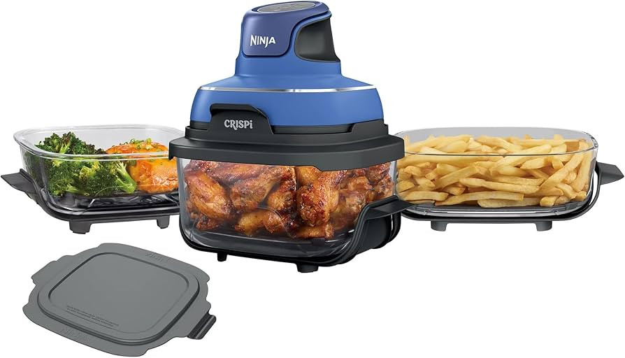 Ninja Crispi 5-in-1 Portable Glass Air Fryer Cooking System, 1500W, 6-Cup, 4-Quart & 2.5-Quart Te... | Amazon (US)